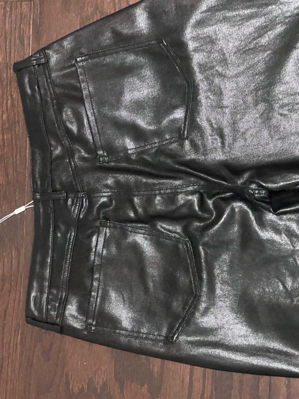 ๐ค NWT Everly Faux Leather Wide Leg Pants Size 12 | Glossy Black - Picture 7 of 9